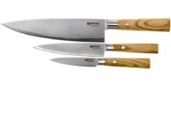 Böker Damast Olive Ensemble De Trois Couteaux, 130440SET