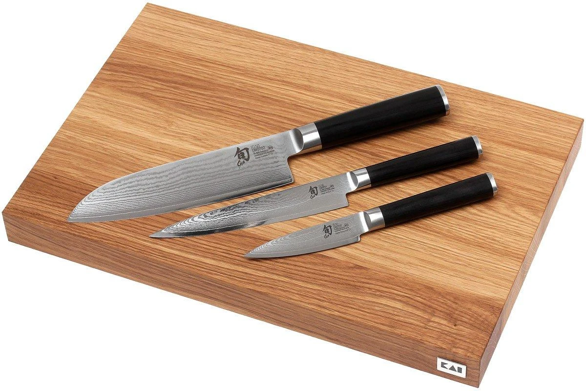Ensemble De Couteaux Kai Shun Classic Trois Pièces Avec Planche à Découper 3 Ensemble De Couteaux Kai Shun Classic Trois Pièces Avec Planche à Découper