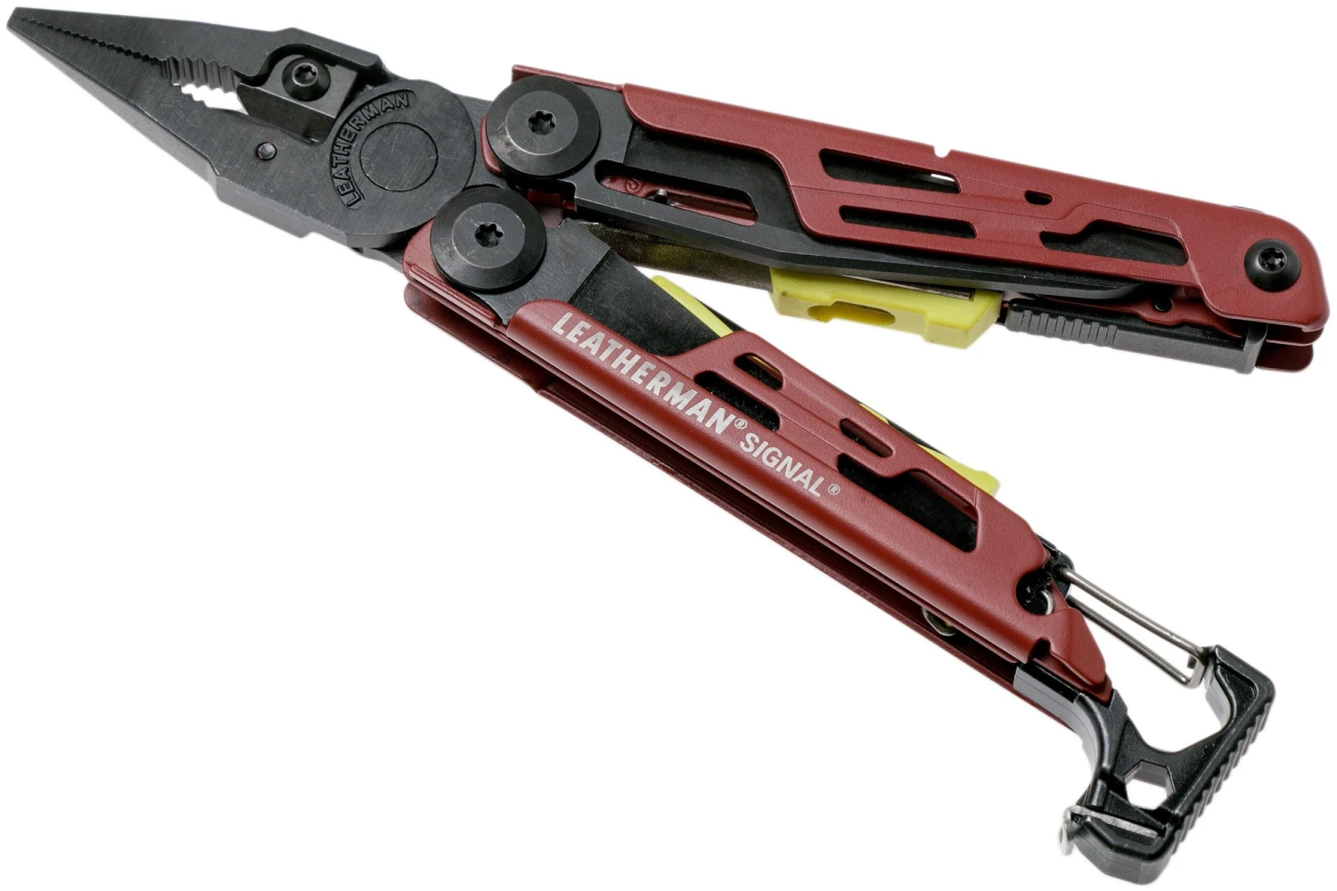 Leatherman Signal Crimson Red Pince Multifonction De Survie 2745, étui Nylon 3 Leatherman Signal Crimson Red Pince Multifonction De Survie 2745, étui Nylon