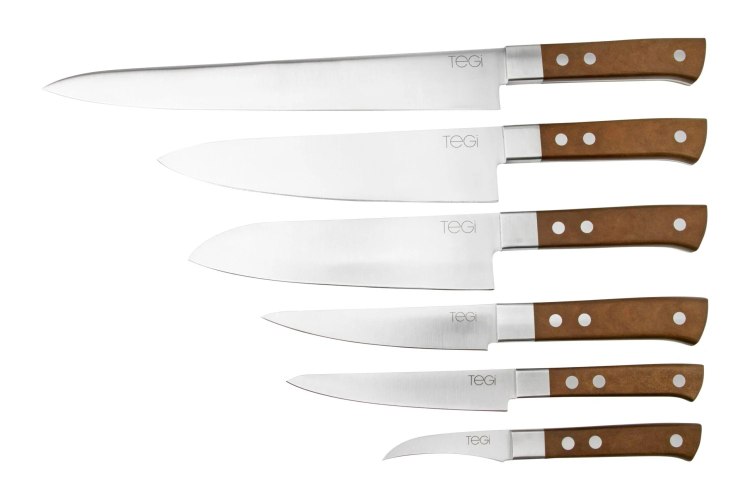 Maserin TEGI 2500TG02-M Set De 6 Couteaux De Cuisine Avec Sac Enroulable, Marron 3 Maserin TEGI 2500TG02-M Set De 6 Couteaux De Cuisine Avec Sac Enroulable, Marron