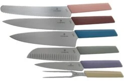 Victorinox Swiss Modern, Set De 6 Couteaux De Cuisine Avec Bloc, Mixed Colors -Leatherman Soldes VT6 7186 66 04 victorinox